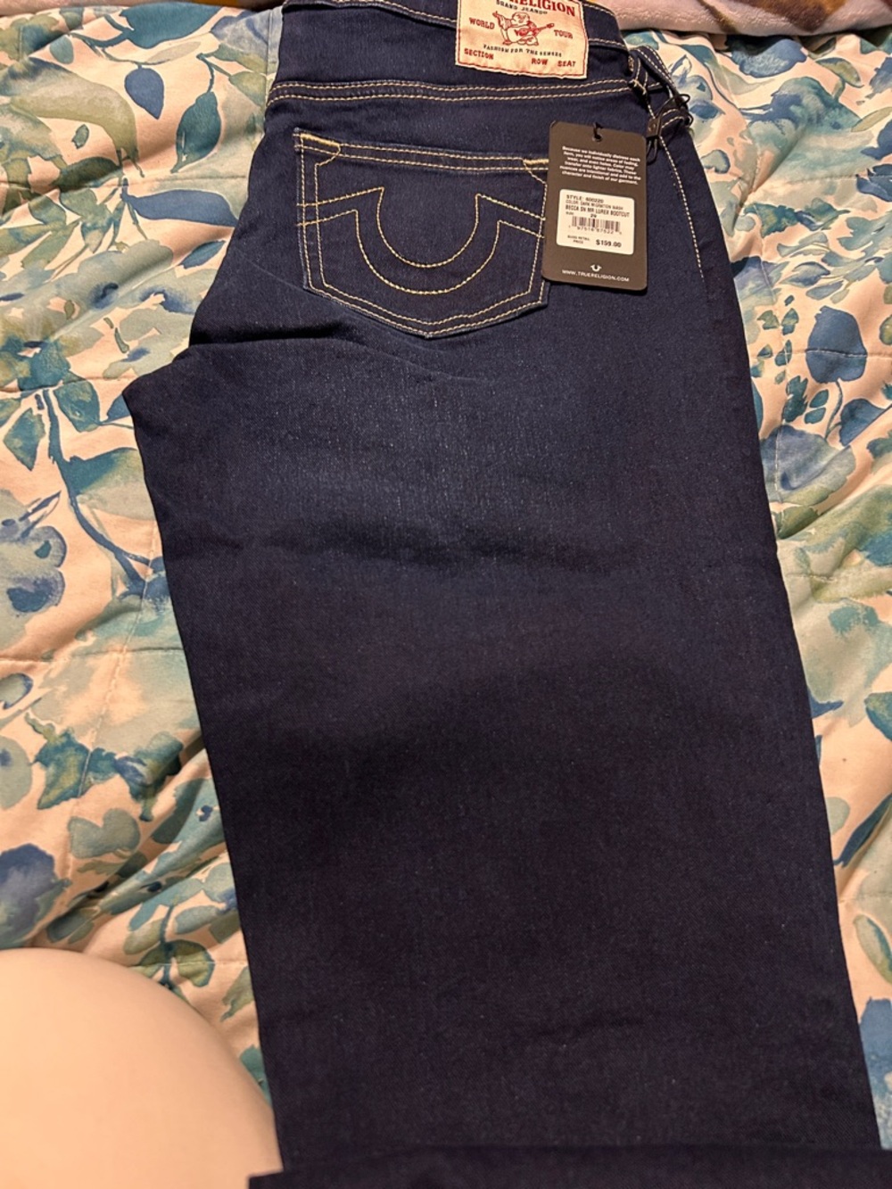 True Religion Indigo Bootcut Jeans with Signature Pocket Stitching